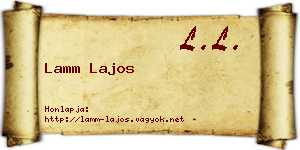 Lamm Lajos névjegykártya